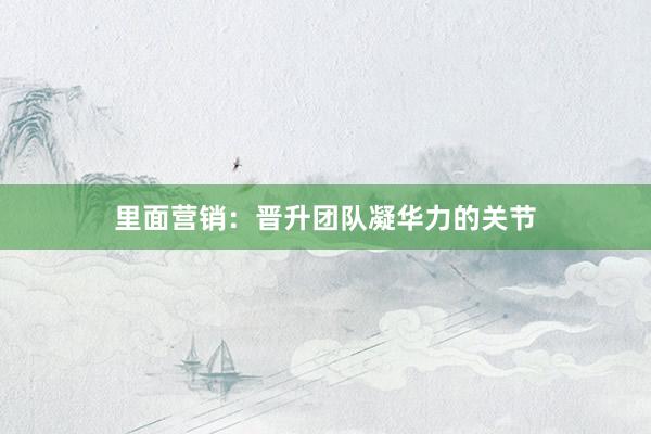 里面营销：晋升团队凝华力的关节